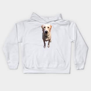 Cute White Yellow Lab Kids Hoodie